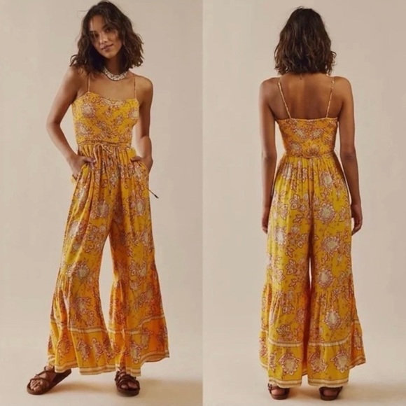 Free People Pants - Free People Sunlit Floral Jumpsuit (Please read description)